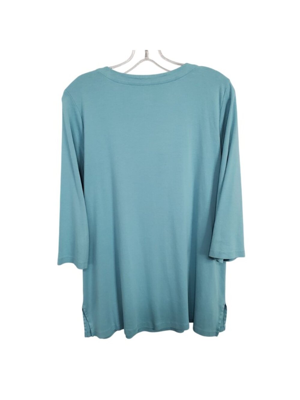 J Jill Size XL Perfect Pima Split Neck Tunic Top Soft Cotton Long Sleeve Casual - Picture 3 of 8